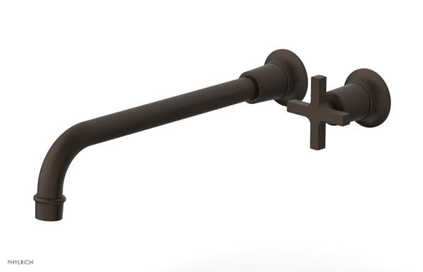 Phylrich - Hex Modern 12 Inch Inch Single Handle Wall Lavatory Set - Cross Handle