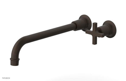 Phylrich - Hex Modern 12 Inch Inch Single Handle Wall Lavatory Set - Cross Handle