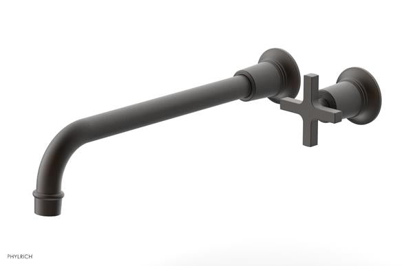 Phylrich - Hex Modern 12 Inch Inch Single Handle Wall Lavatory Set - Cross Handle