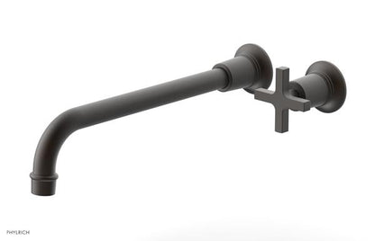 Phylrich - Hex Modern 12 Inch Inch Single Handle Wall Lavatory Set - Cross Handle
