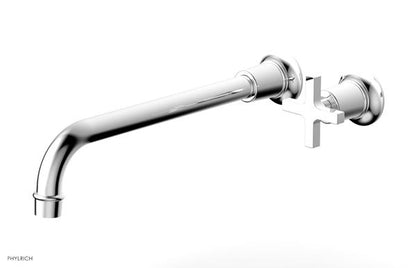 Phylrich - Hex Modern 12 Inch Inch Single Handle Wall Lavatory Set - Cross Handle