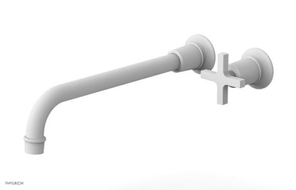 Phylrich - Hex Modern 12 Inch Inch Single Handle Wall Lavatory Set - Cross Handle
