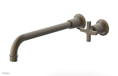 Phylrich - Hex Modern 12 Inch Inch Single Handle Wall Lavatory Set - Cross Handle