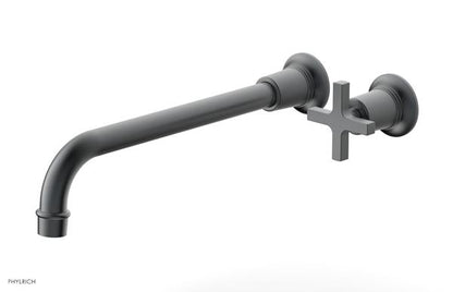 Phylrich - Hex Modern 12 Inch Inch Single Handle Wall Lavatory Set - Cross Handle
