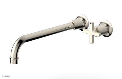 Phylrich - Hex Modern 12 Inch Inch Single Handle Wall Lavatory Set - Cross Handle