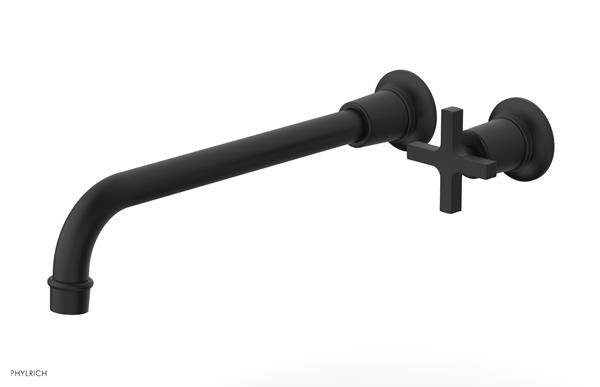 Phylrich - Hex Modern 12 Inch Inch Single Handle Wall Lavatory Set - Cross Handle