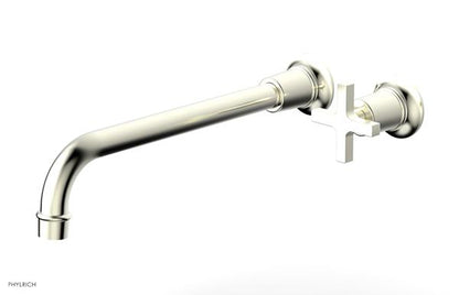Phylrich - Hex Modern 12 Inch Inch Single Handle Wall Lavatory Set - Cross Handle