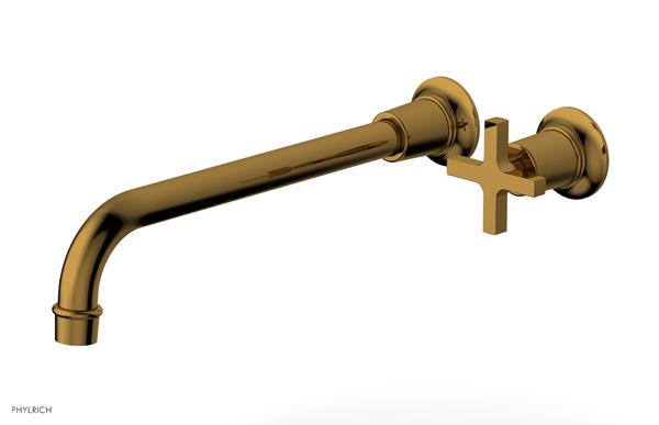 Phylrich - Hex Modern 12 Inch Inch Single Handle Wall Lavatory Set - Cross Handle