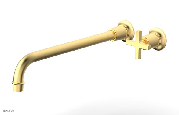 Phylrich - Hex Modern 14 Inch Inch Single Handle Wall Lavatory Set - Cross Handle