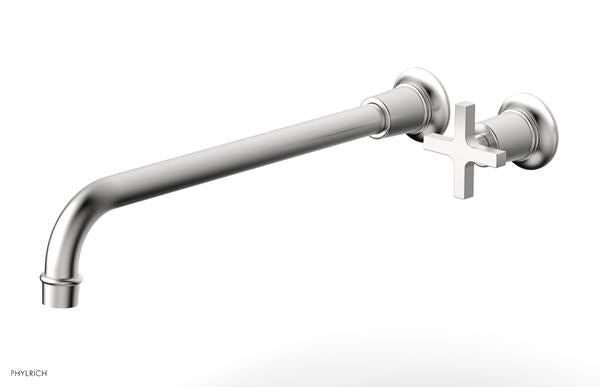 Phylrich - Hex Modern 14 Inch Inch Single Handle Wall Lavatory Set - Cross Handle