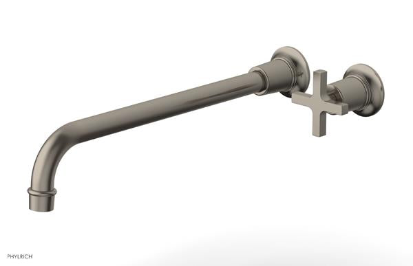 Phylrich - Hex Modern 14 Inch Inch Single Handle Wall Lavatory Set - Cross Handle