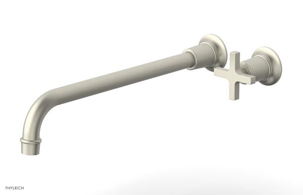 Phylrich - Hex Modern 14 Inch Inch Single Handle Wall Lavatory Set - Cross Handle