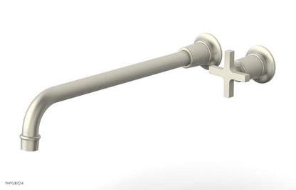 Phylrich - Hex Modern 14 Inch Inch Single Handle Wall Lavatory Set - Cross Handle