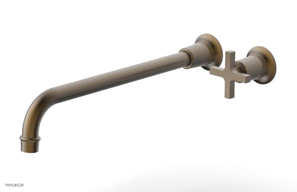 Phylrich - Hex Modern 14 Inch Inch Single Handle Wall Lavatory Set - Cross Handle