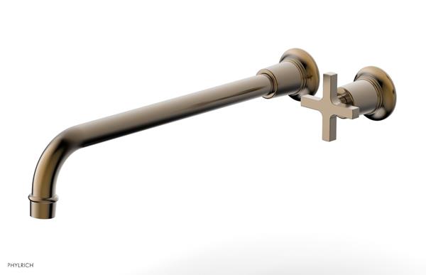Phylrich - Hex Modern 14 Inch Inch Single Handle Wall Lavatory Set - Cross Handle