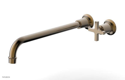 Phylrich - Hex Modern 14 Inch Inch Single Handle Wall Lavatory Set - Cross Handle