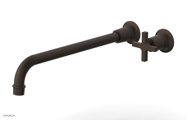 Phylrich - Hex Modern 14 Inch Inch Single Handle Wall Lavatory Set - Cross Handle