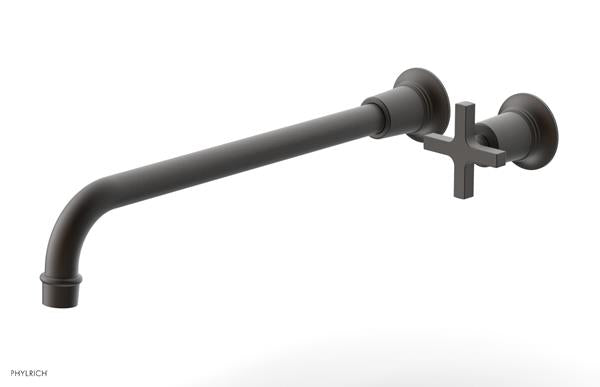 Phylrich - Hex Modern 14 Inch Inch Single Handle Wall Lavatory Set - Cross Handle