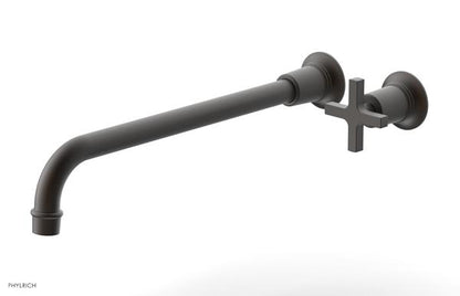 Phylrich - Hex Modern 14 Inch Inch Single Handle Wall Lavatory Set - Cross Handle