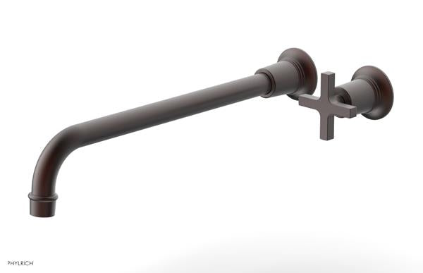 Phylrich - Hex Modern 14 Inch Inch Single Handle Wall Lavatory Set - Cross Handle