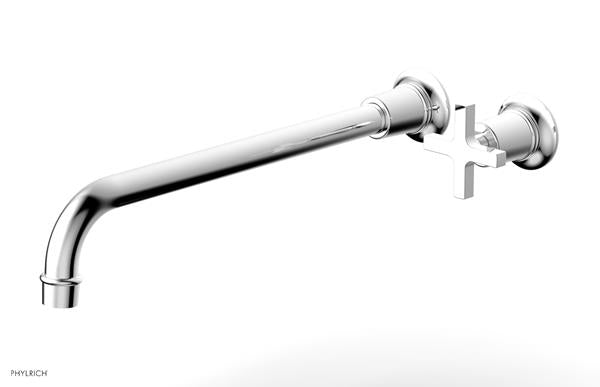 Phylrich - Hex Modern 14 Inch Inch Single Handle Wall Lavatory Set - Cross Handle