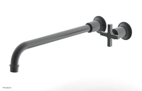 Phylrich - Hex Modern 14 Inch Inch Single Handle Wall Lavatory Set - Cross Handle