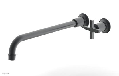 Phylrich - Hex Modern 14 Inch Inch Single Handle Wall Lavatory Set - Cross Handle