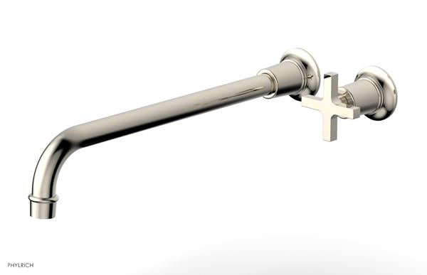 Phylrich - Hex Modern 14 Inch Inch Single Handle Wall Lavatory Set - Cross Handle