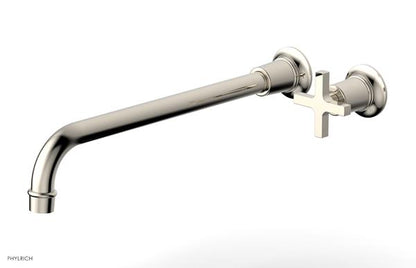 Phylrich - Hex Modern 14 Inch Inch Single Handle Wall Lavatory Set - Cross Handle