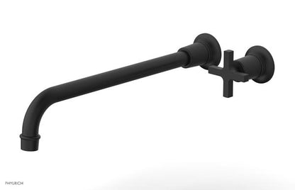 Phylrich - Hex Modern 14 Inch Inch Single Handle Wall Lavatory Set - Cross Handle