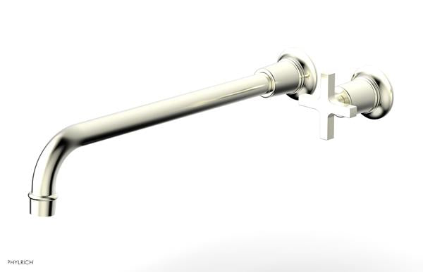 Phylrich - Hex Modern 14 Inch Inch Single Handle Wall Lavatory Set - Cross Handle