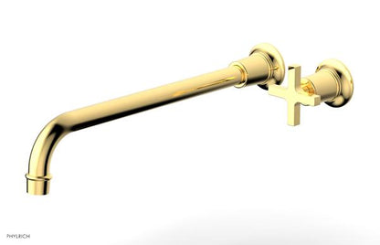 Phylrich - Hex Modern 14 Inch Inch Single Handle Wall Lavatory Set - Cross Handle