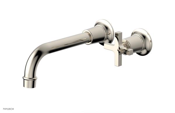 Phylrich - Hex Modern 8-1/4 Inch Single Handle Wall Lavatory Set - Cross Handle