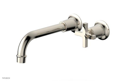 Phylrich - Hex Modern 8-1/4 Inch Single Handle Wall Lavatory Set - Cross Handle