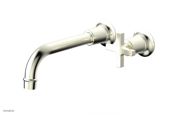 Phylrich - Hex Modern 8-1/4 Inch Single Handle Wall Lavatory Set - Cross Handle