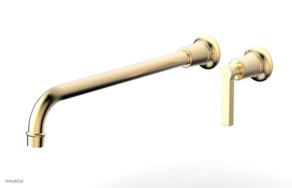 Phylrich - Hex Modern 14 Inch Inch Single Handle Wall Lavatory Set - Lever Handle