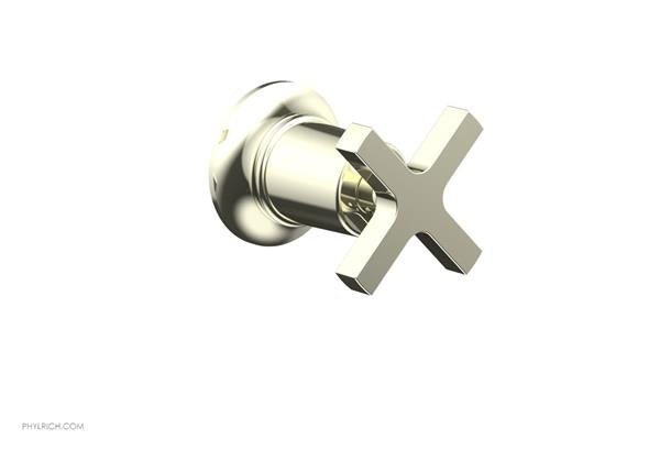 Phylrich - Hex  Modern Volume Control/Diverter Trim - Cross Handle