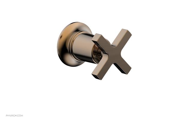 Phylrich - Hex  Modern Volume Control/Diverter Trim - Cross Handle
