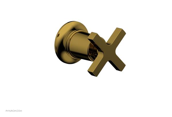 Phylrich - Hex  Modern Volume Control/Diverter Trim - Cross Handle