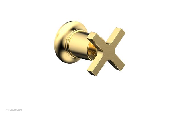 Phylrich - Hex  Modern Volume Control/Diverter Trim - Cross Handle