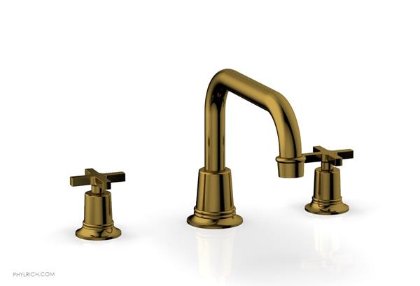 Phylrich - Hex Modern Deck Tub Set Flat Spout - Cross Handles