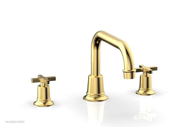 Phylrich - Hex Modern Deck Tub Set Flat Spout - Cross Handles