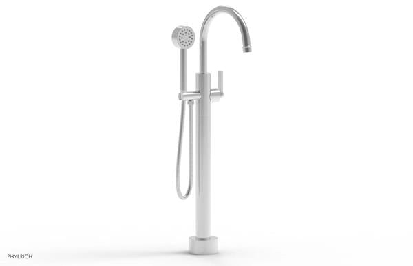 Phylrich - Hex Modern Low Floor Mount Tub Filler with Hand Shower - Lever Handle