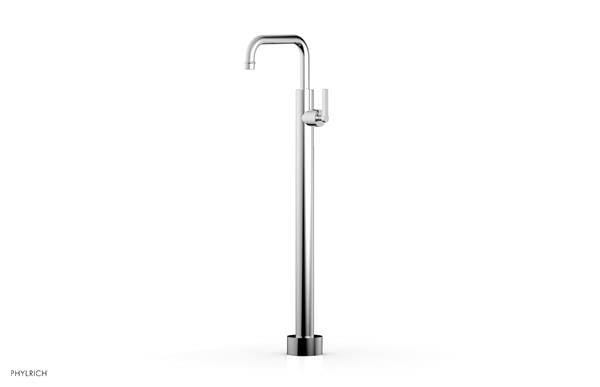 Phylrich - Hex Modern Tall Floor Mount Tub Filler Flat Spout - Lever Handle