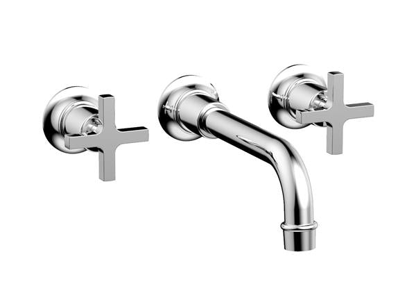 Phylrich - Hex Modern Wall Tub Set - Cross Handle