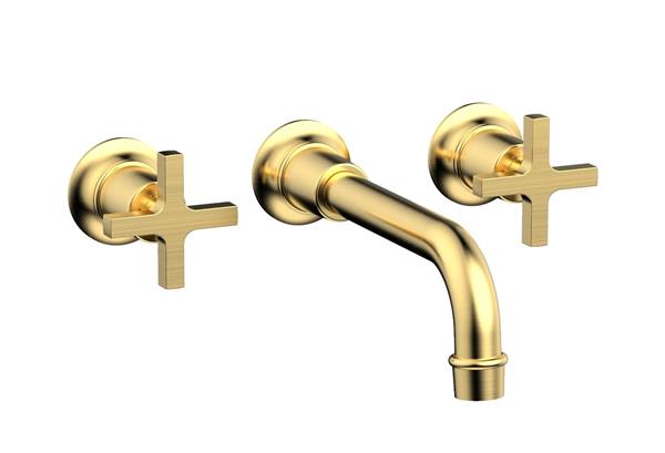 Phylrich - Hex Modern Wall Tub Set - Cross Handle