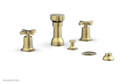 Phylrich - Hex Modern Four Hole Bidet Set - Cross Handles