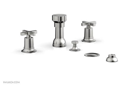 Phylrich - Hex Modern Four Hole Bidet Set - Cross Handles