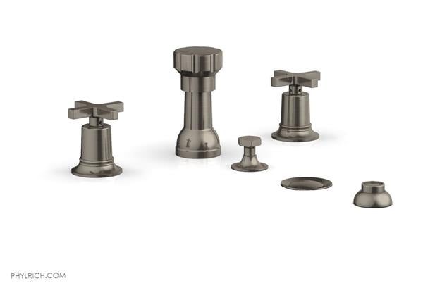 Phylrich - Hex Modern Four Hole Bidet Set - Cross Handles