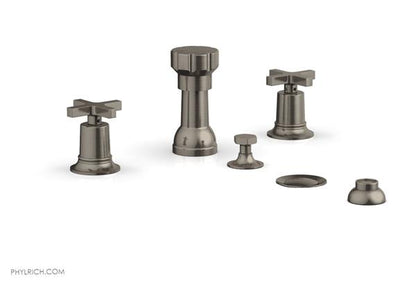 Phylrich - Hex Modern Four Hole Bidet Set - Cross Handles